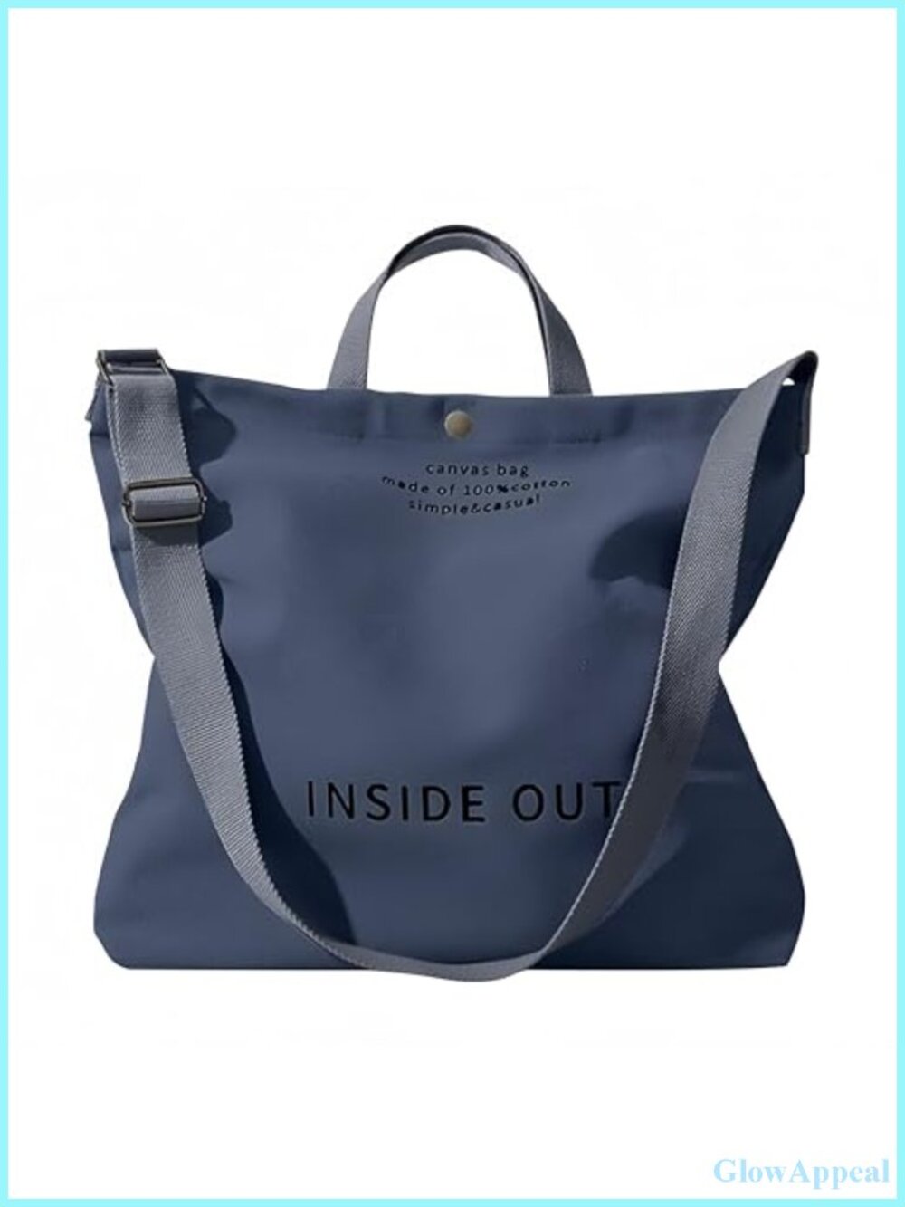 Canvas Tote Bag Crossbody Cotton Handbag Shoulder Inside Out Bags